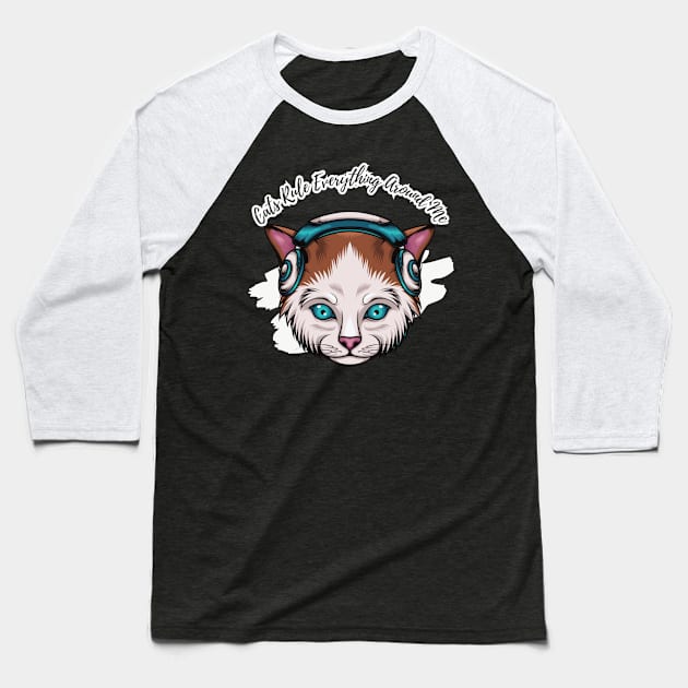 Musical Cat Baseball T-Shirt by King Hoopoe